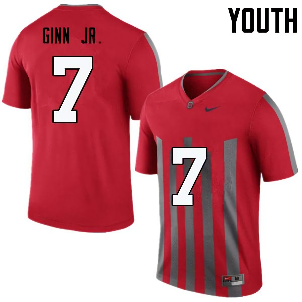 Ted Ginn Jr. Ohio State Buckeyes Youth NCAA #7 Nike Throwback Red College Stitched Football Jersey VVY3656YY